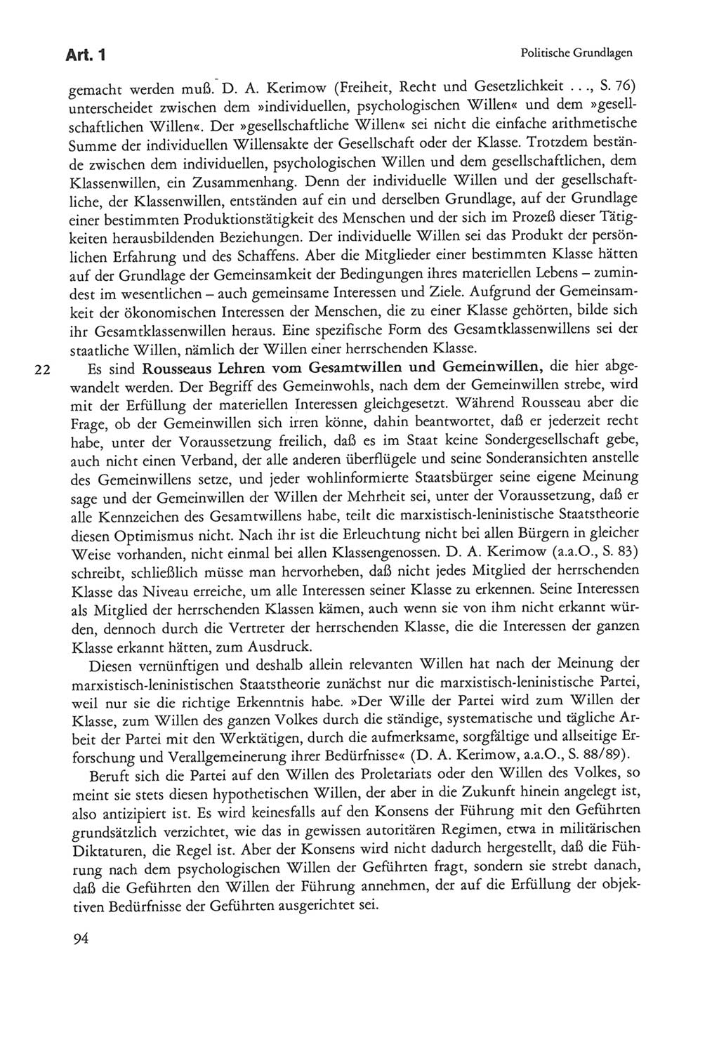 Die sozialistische Verfassung der Deutschen Demokratischen Republik (DDR), Kommentar mit einem Nachtrag 1997, Seite 94 (Soz. Verf. DDR Komm. Nachtr. 1997, S. 94)