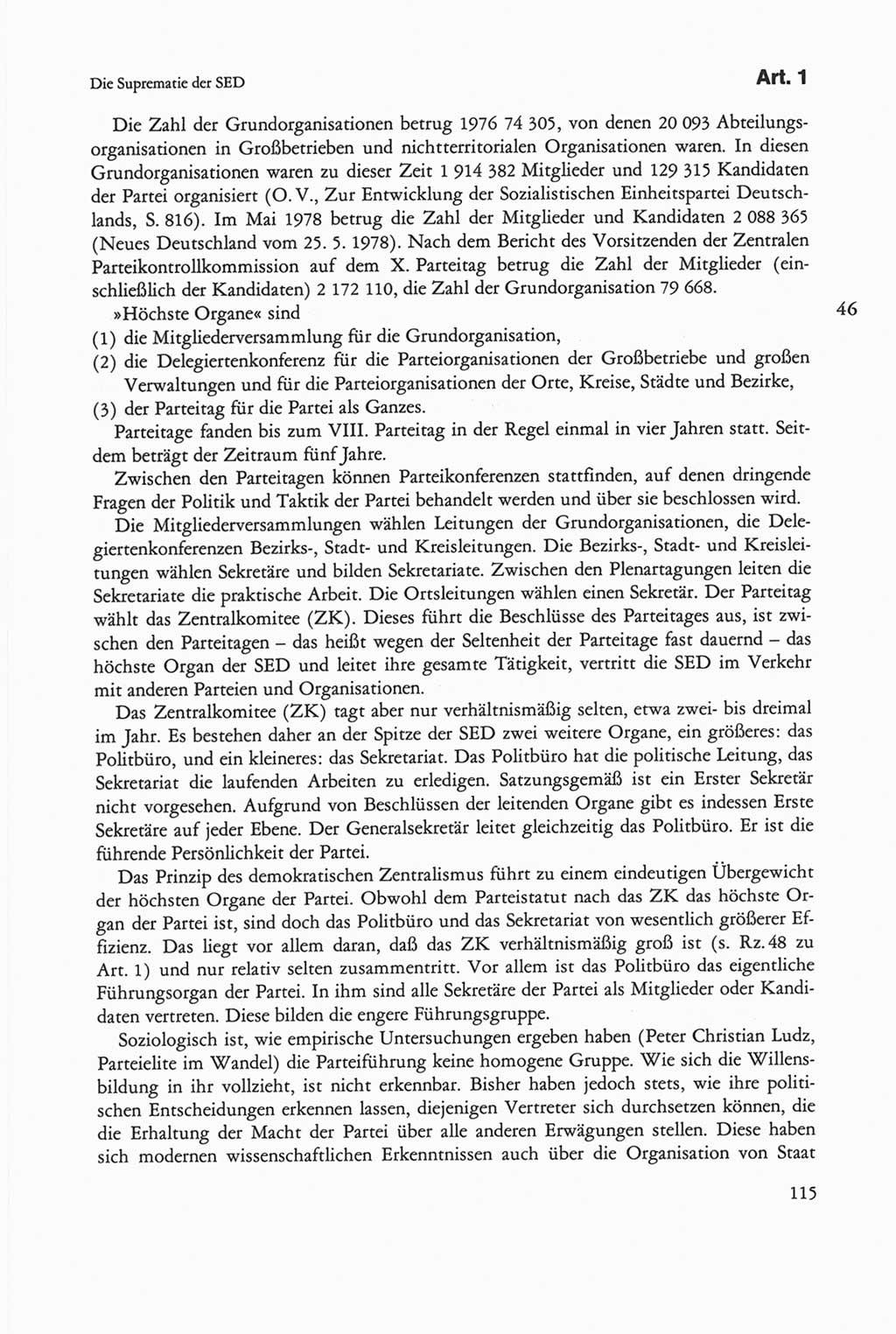 Die sozialistische Verfassung der Deutschen Demokratischen Republik (DDR), Kommentar mit einem Nachtrag 1997, Seite 115 (Soz. Verf. DDR Komm. Nachtr. 1997, S. 115)