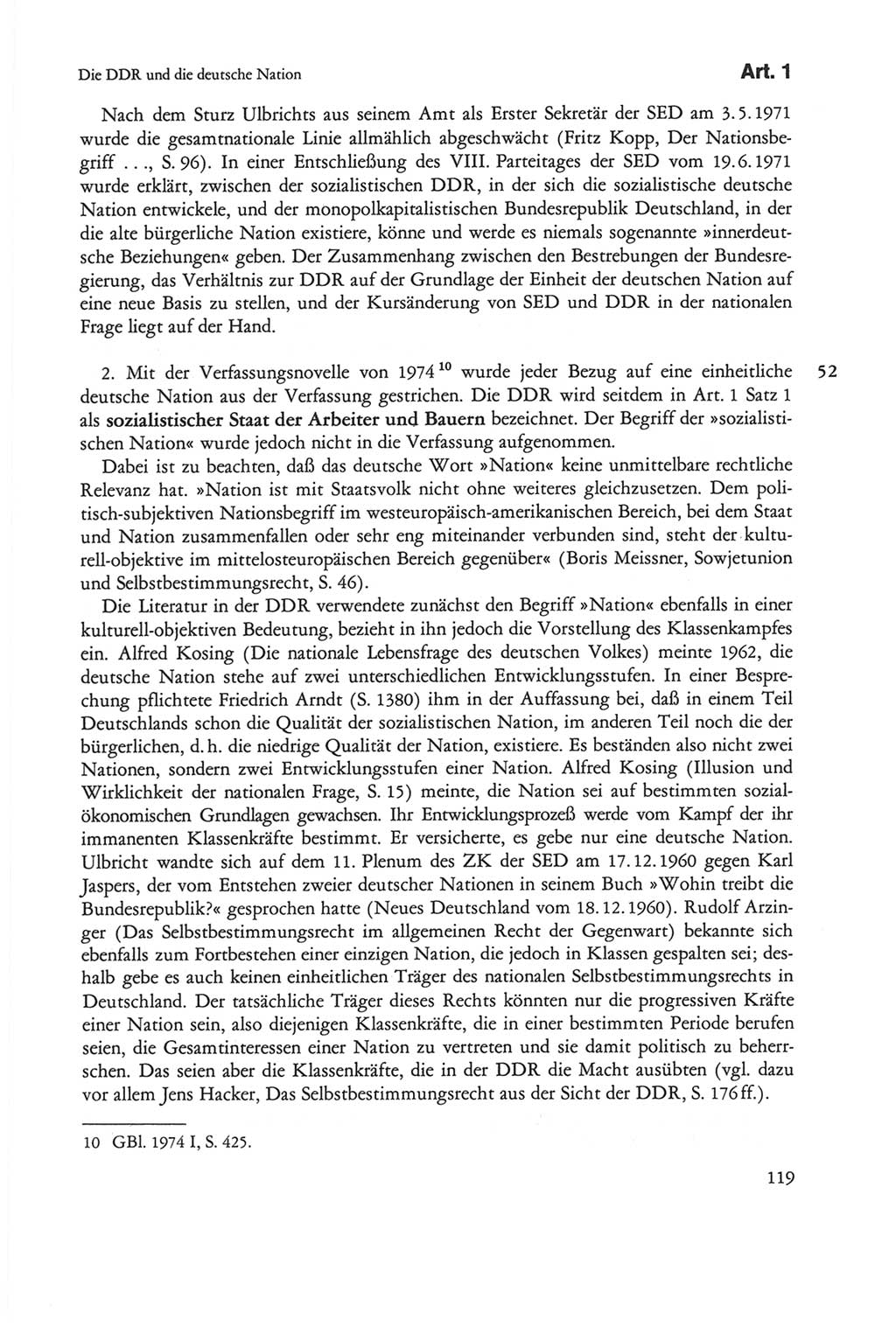 Die sozialistische Verfassung der Deutschen Demokratischen Republik (DDR), Kommentar mit einem Nachtrag 1997, Seite 119 (Soz. Verf. DDR Komm. Nachtr. 1997, S. 119)