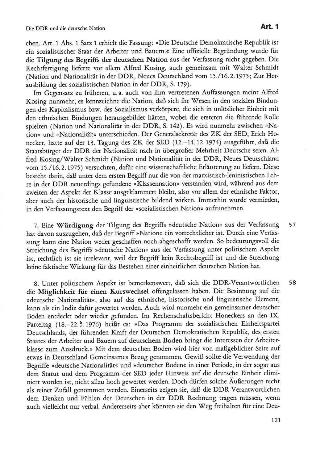 Die sozialistische Verfassung der Deutschen Demokratischen Republik (DDR), Kommentar mit einem Nachtrag 1997, Seite 121 (Soz. Verf. DDR Komm. Nachtr. 1997, S. 121)