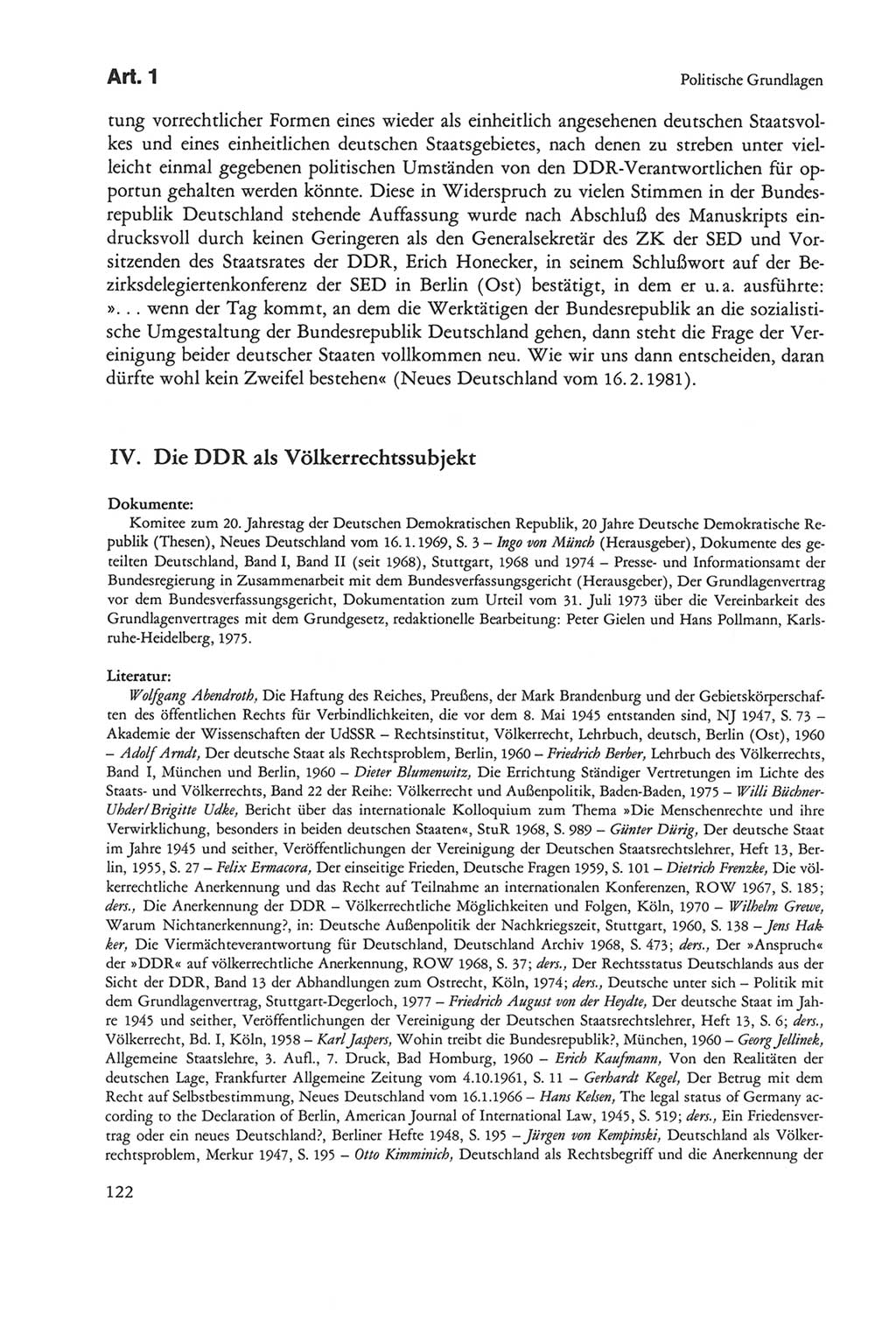 Die sozialistische Verfassung der Deutschen Demokratischen Republik (DDR), Kommentar mit einem Nachtrag 1997, Seite 122 (Soz. Verf. DDR Komm. Nachtr. 1997, S. 122)