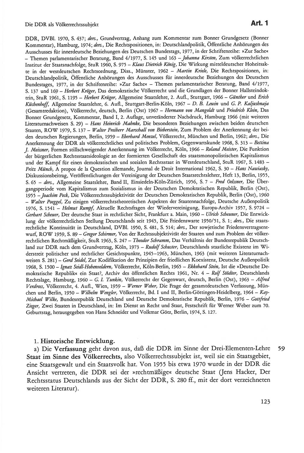 Die sozialistische Verfassung der Deutschen Demokratischen Republik (DDR), Kommentar mit einem Nachtrag 1997, Seite 123 (Soz. Verf. DDR Komm. Nachtr. 1997, S. 123)