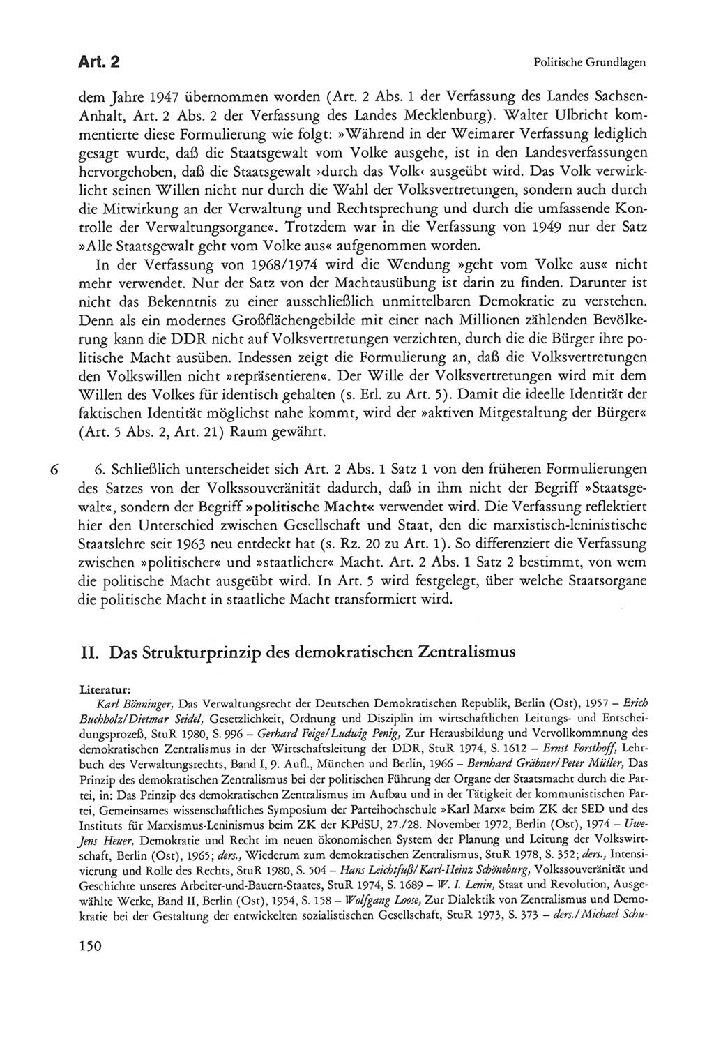 Die sozialistische Verfassung der Deutschen Demokratischen Republik (DDR), Kommentar mit einem Nachtrag 1997, Seite 150 (Soz. Verf. DDR Komm. Nachtr. 1997, S. 150)