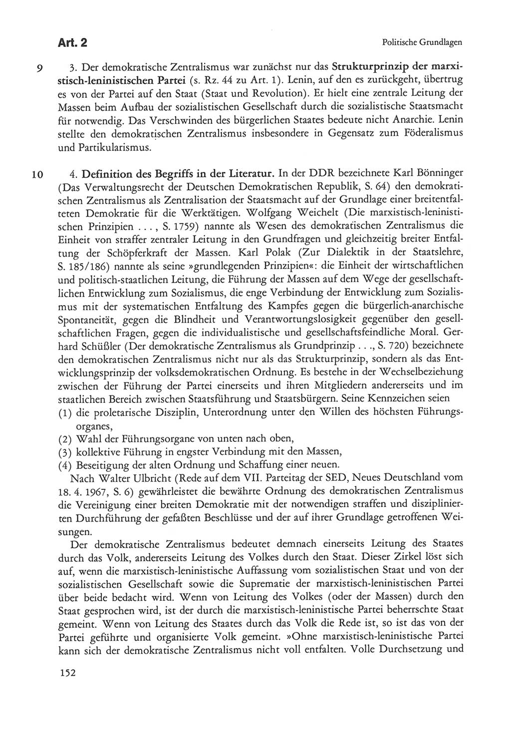Die sozialistische Verfassung der Deutschen Demokratischen Republik (DDR), Kommentar mit einem Nachtrag 1997, Seite 152 (Soz. Verf. DDR Komm. Nachtr. 1997, S. 152)