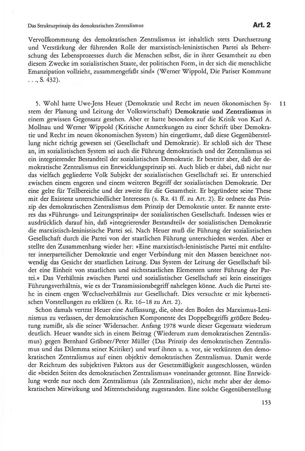 Die sozialistische Verfassung der Deutschen Demokratischen Republik (DDR), Kommentar mit einem Nachtrag 1997, Seite 153 (Soz. Verf. DDR Komm. Nachtr. 1997, S. 153)
