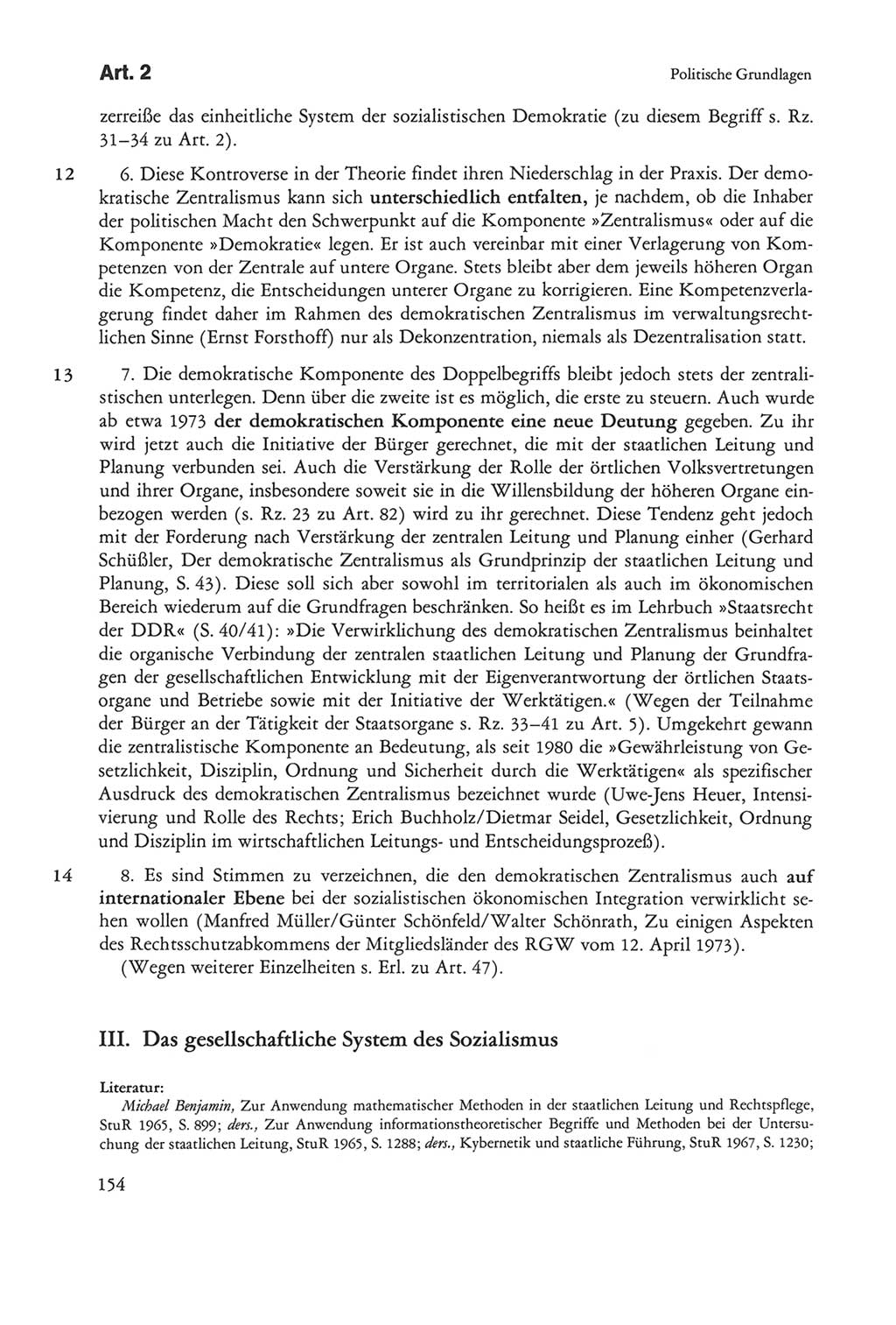 Die sozialistische Verfassung der Deutschen Demokratischen Republik (DDR), Kommentar mit einem Nachtrag 1997, Seite 154 (Soz. Verf. DDR Komm. Nachtr. 1997, S. 154)