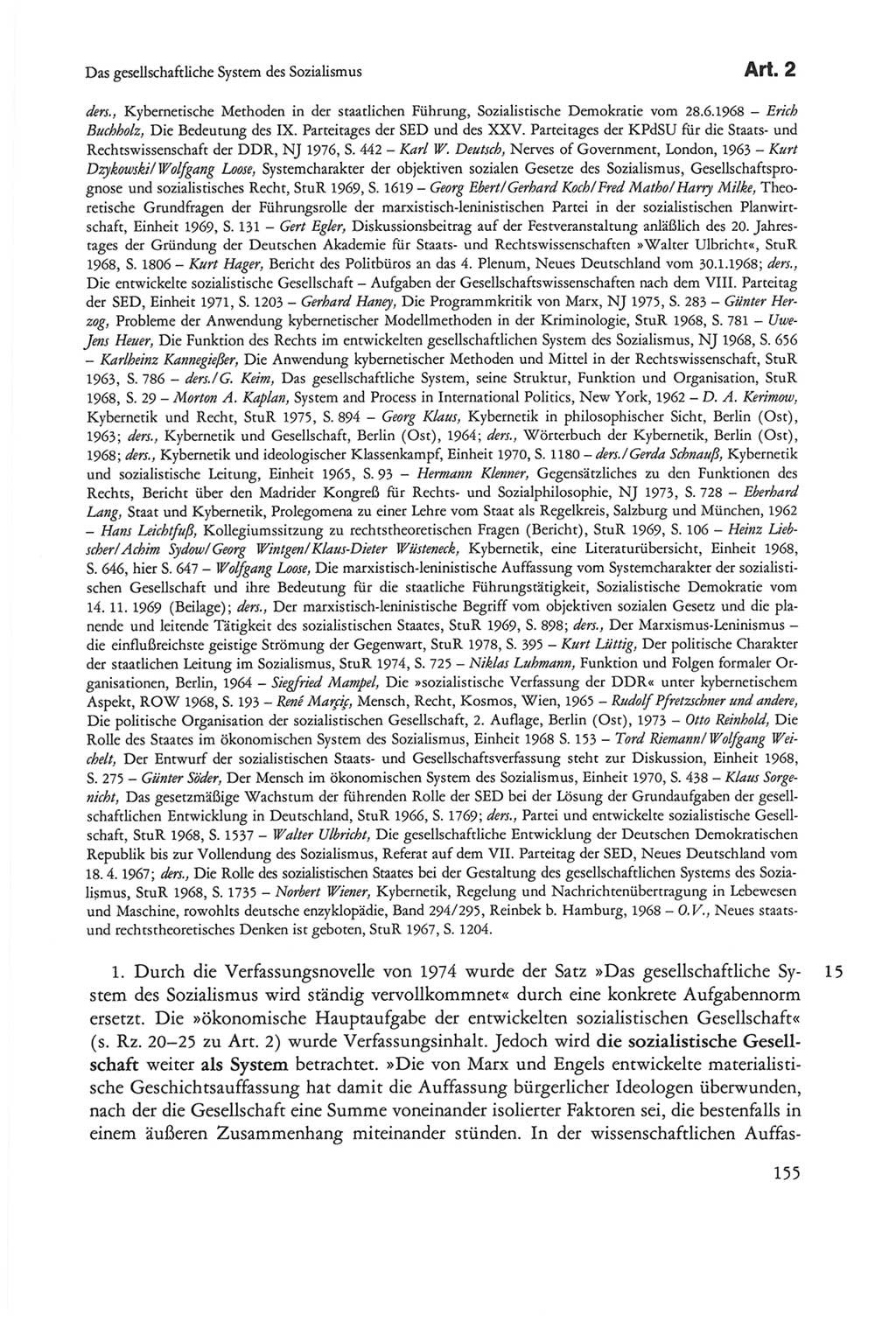 Die sozialistische Verfassung der Deutschen Demokratischen Republik (DDR), Kommentar mit einem Nachtrag 1997, Seite 155 (Soz. Verf. DDR Komm. Nachtr. 1997, S. 155)