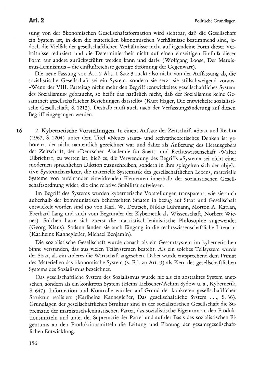 Die sozialistische Verfassung der Deutschen Demokratischen Republik (DDR), Kommentar mit einem Nachtrag 1997, Seite 156 (Soz. Verf. DDR Komm. Nachtr. 1997, S. 156)