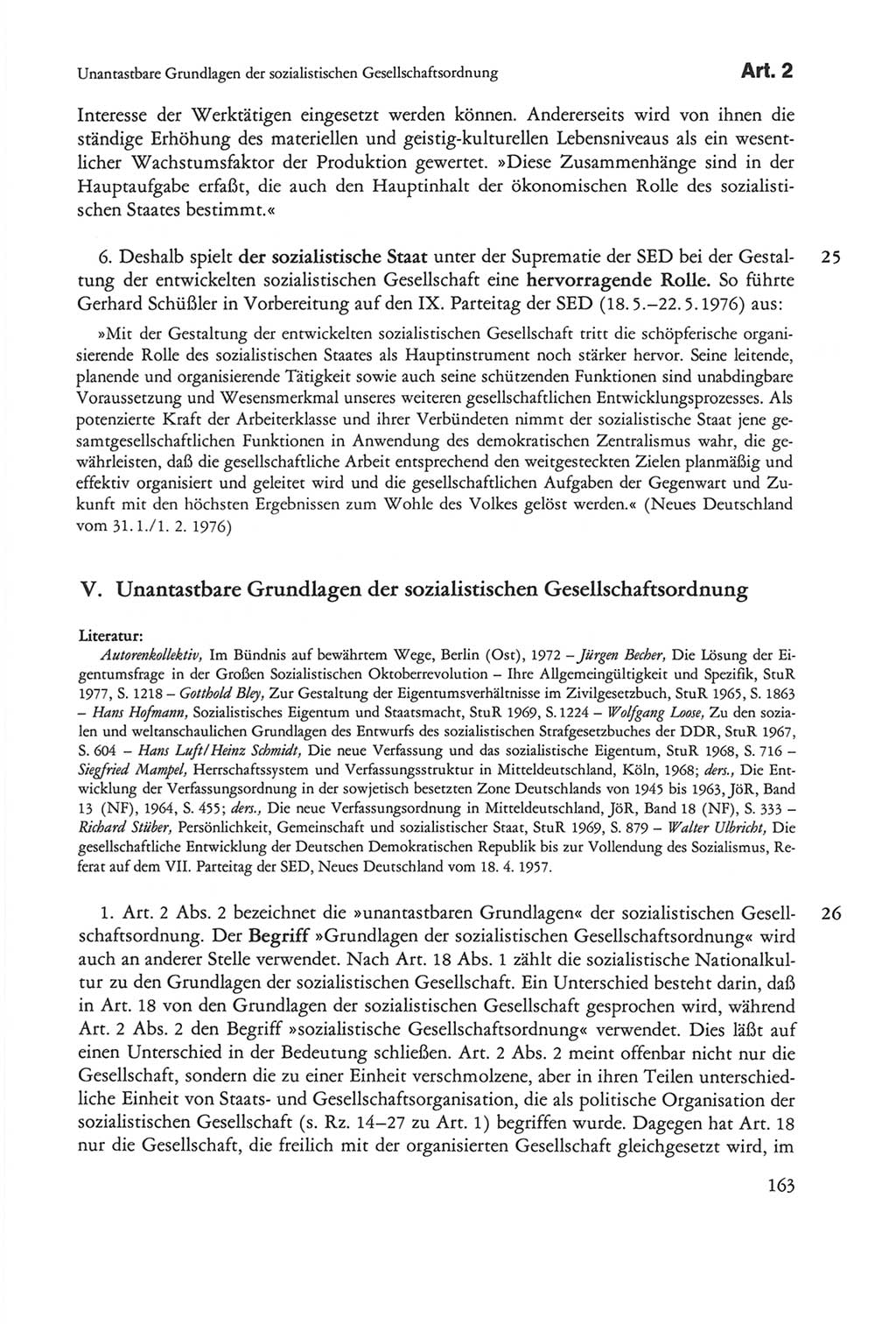Die sozialistische Verfassung der Deutschen Demokratischen Republik (DDR), Kommentar mit einem Nachtrag 1997, Seite 163 (Soz. Verf. DDR Komm. Nachtr. 1997, S. 163)