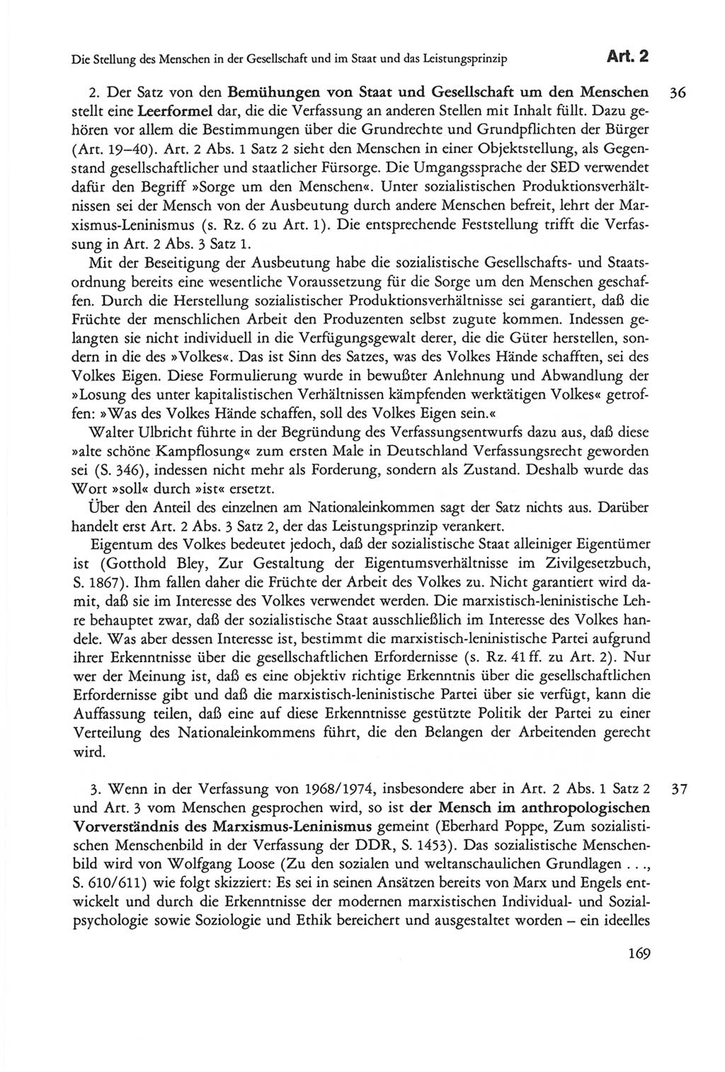 Die sozialistische Verfassung der Deutschen Demokratischen Republik (DDR), Kommentar mit einem Nachtrag 1997, Seite 169 (Soz. Verf. DDR Komm. Nachtr. 1997, S. 169)