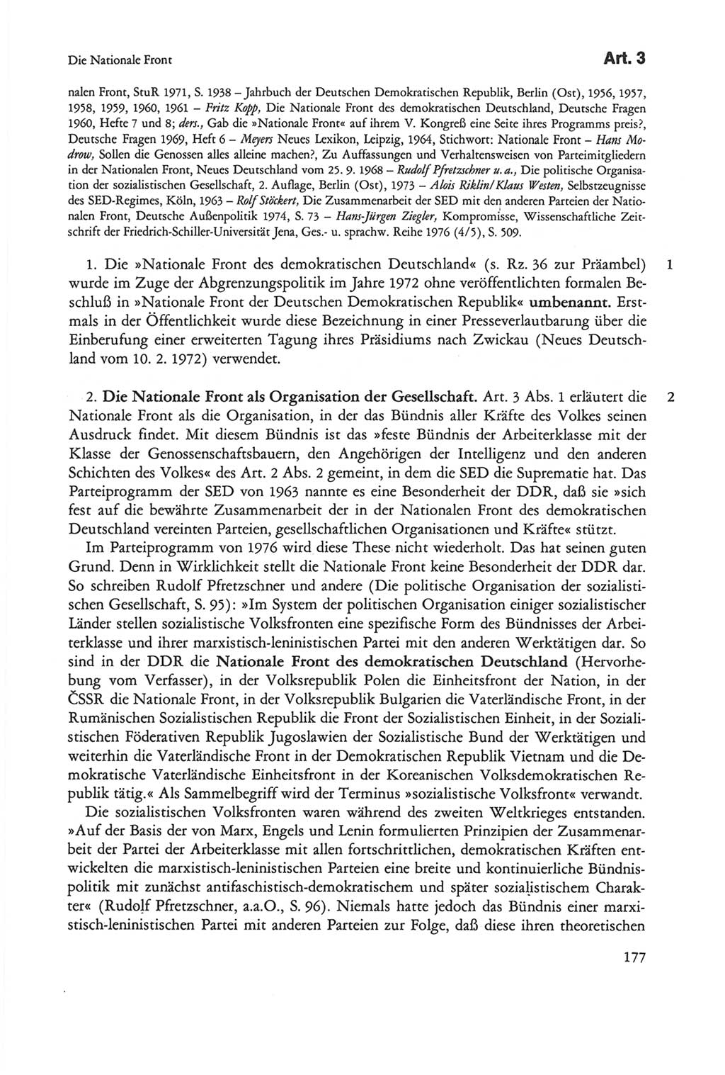 Die sozialistische Verfassung der Deutschen Demokratischen Republik (DDR), Kommentar mit einem Nachtrag 1997, Seite 177 (Soz. Verf. DDR Komm. Nachtr. 1997, S. 177)