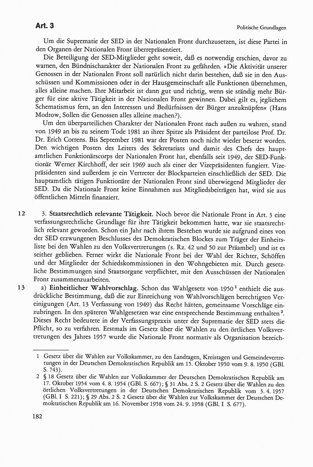 Die sozialistische Verfassung der Deutschen Demokratischen Republik (DDR), Kommentar mit einem Nachtrag 1997, Seite 182 (Soz. Verf. DDR Komm. Nachtr. 1997, S. 182)