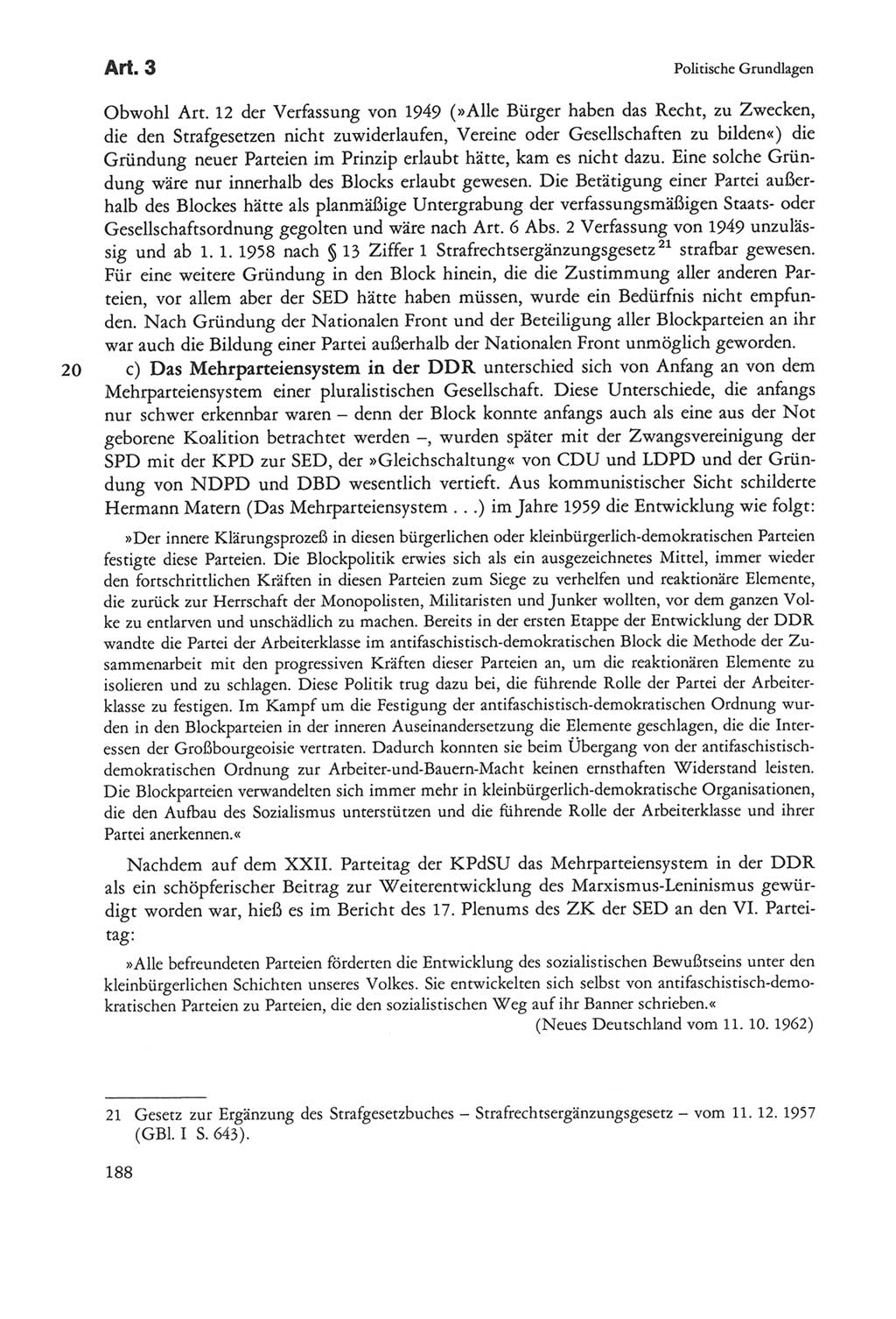 Die sozialistische Verfassung der Deutschen Demokratischen Republik (DDR), Kommentar mit einem Nachtrag 1997, Seite 188 (Soz. Verf. DDR Komm. Nachtr. 1997, S. 188)