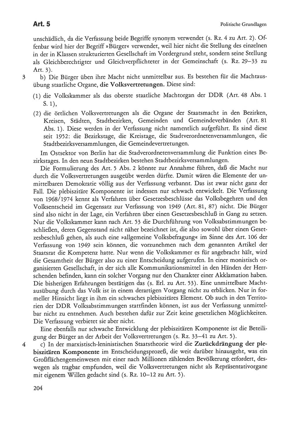 Die sozialistische Verfassung der Deutschen Demokratischen Republik (DDR), Kommentar mit einem Nachtrag 1997, Seite 204 (Soz. Verf. DDR Komm. Nachtr. 1997, S. 204)