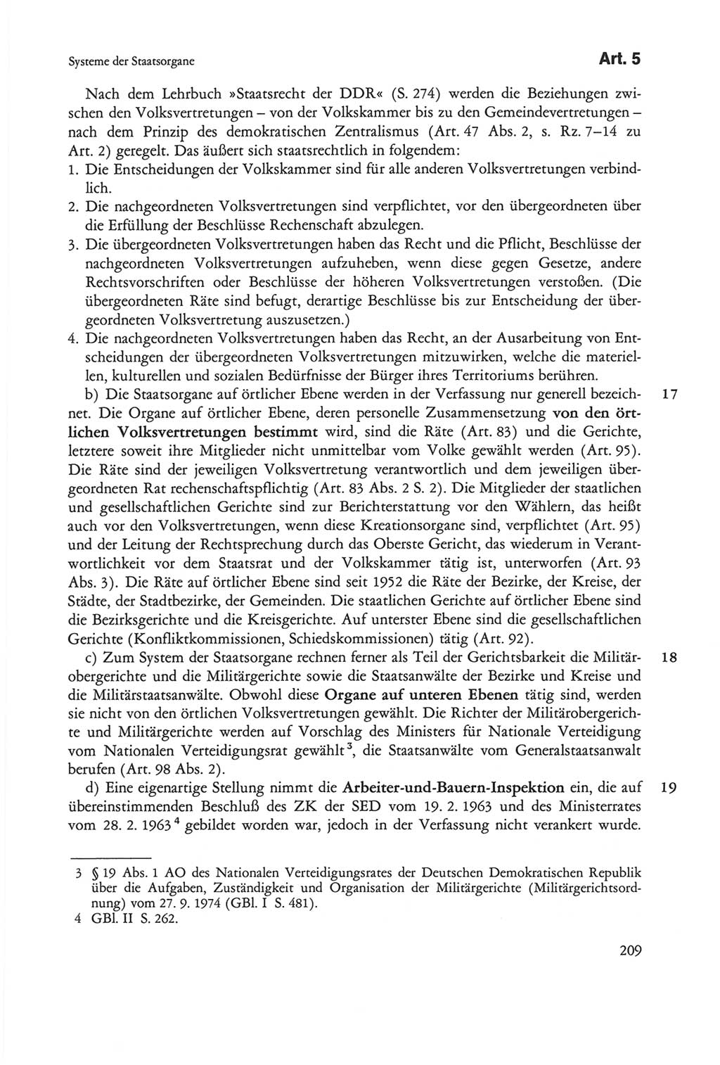 Die sozialistische Verfassung der Deutschen Demokratischen Republik (DDR), Kommentar mit einem Nachtrag 1997, Seite 209 (Soz. Verf. DDR Komm. Nachtr. 1997, S. 209)
