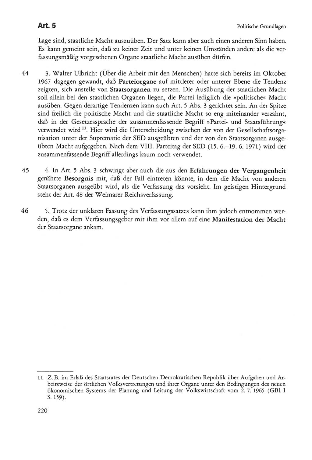 Die sozialistische Verfassung der Deutschen Demokratischen Republik (DDR), Kommentar mit einem Nachtrag 1997, Seite 220 (Soz. Verf. DDR Komm. Nachtr. 1997, S. 220)