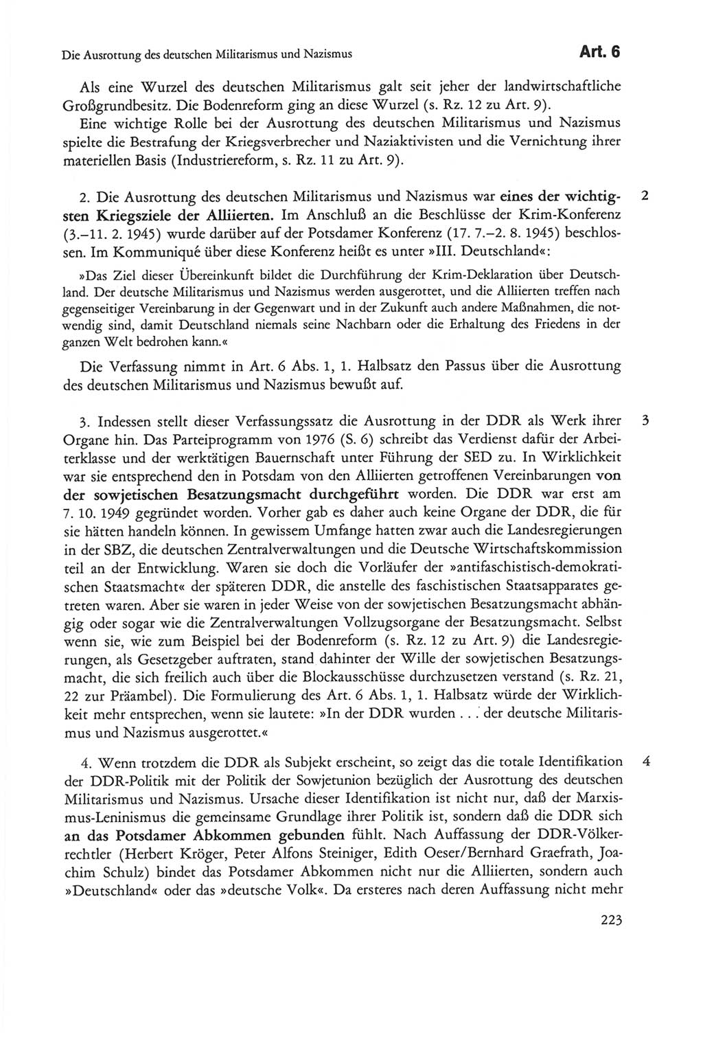 Die sozialistische Verfassung der Deutschen Demokratischen Republik (DDR), Kommentar mit einem Nachtrag 1997, Seite 223 (Soz. Verf. DDR Komm. Nachtr. 1997, S. 223)