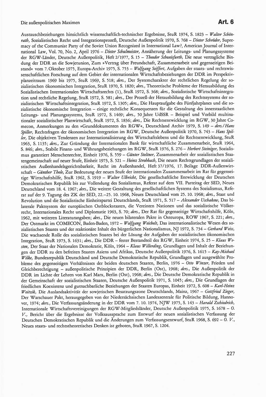 Die sozialistische Verfassung der Deutschen Demokratischen Republik (DDR), Kommentar mit einem Nachtrag 1997, Seite 227 (Soz. Verf. DDR Komm. Nachtr. 1997, S. 227)