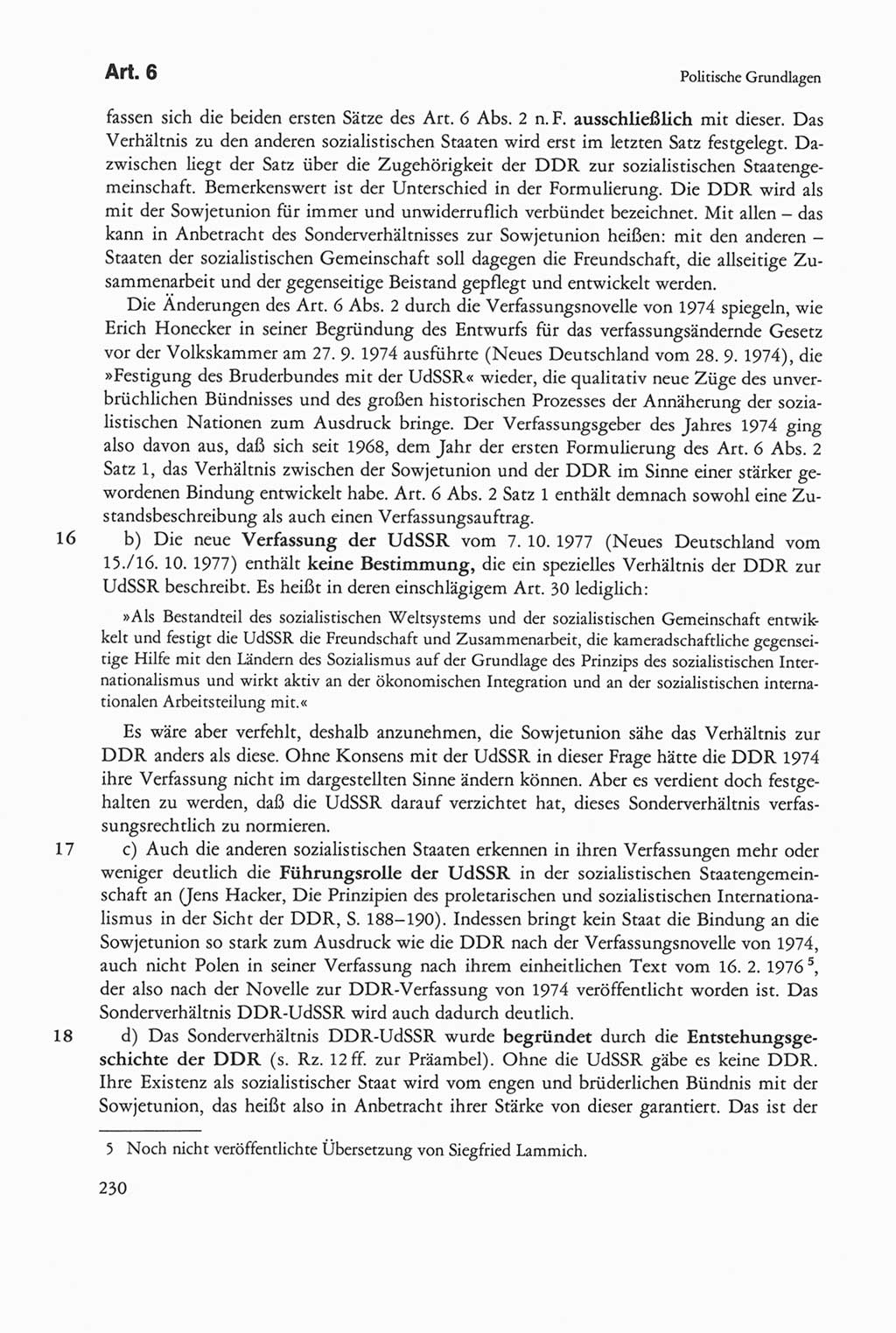 Die sozialistische Verfassung der Deutschen Demokratischen Republik (DDR), Kommentar mit einem Nachtrag 1997, Seite 230 (Soz. Verf. DDR Komm. Nachtr. 1997, S. 230)