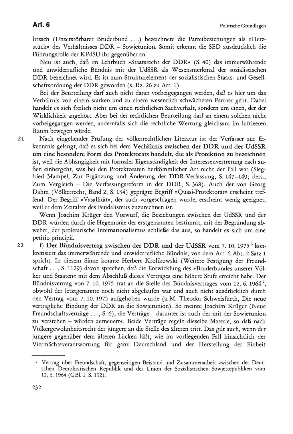 Die sozialistische Verfassung der Deutschen Demokratischen Republik (DDR), Kommentar mit einem Nachtrag 1997, Seite 232 (Soz. Verf. DDR Komm. Nachtr. 1997, S. 232)