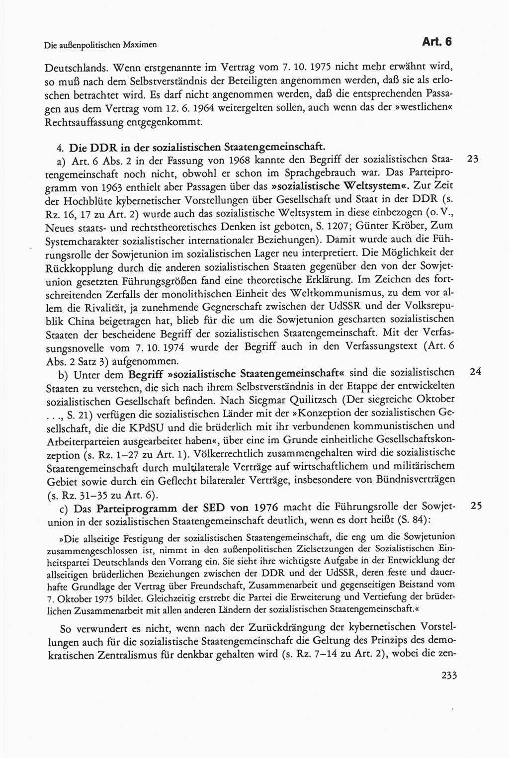 Die sozialistische Verfassung der Deutschen Demokratischen Republik (DDR), Kommentar mit einem Nachtrag 1997, Seite 233 (Soz. Verf. DDR Komm. Nachtr. 1997, S. 233)