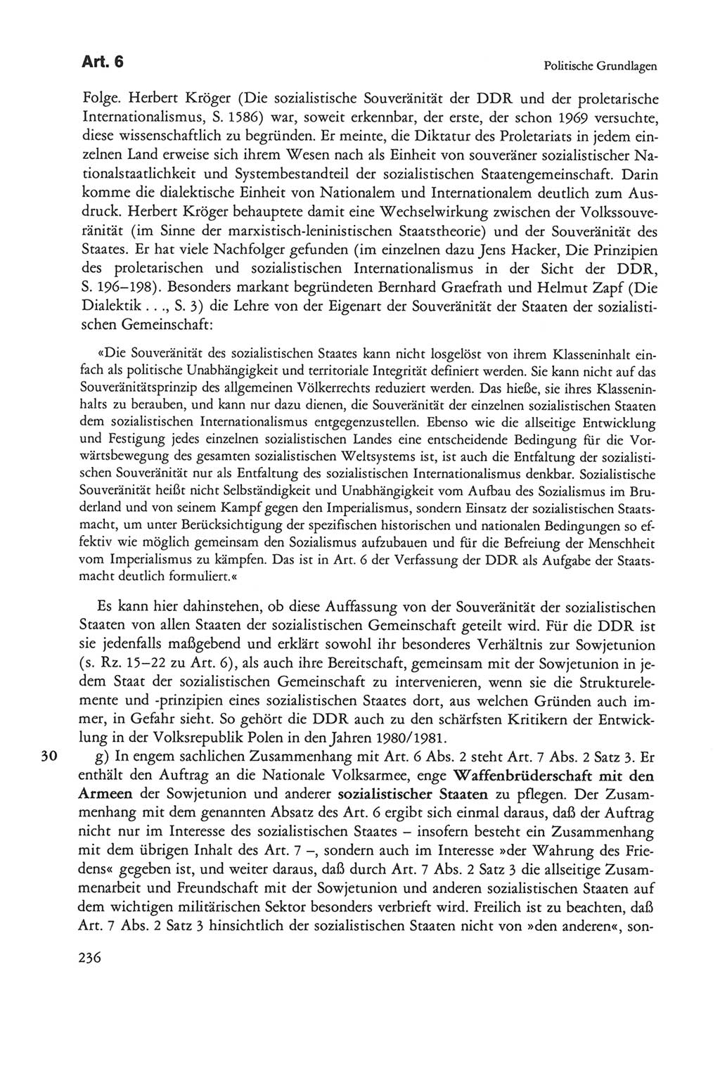 Die sozialistische Verfassung der Deutschen Demokratischen Republik (DDR), Kommentar mit einem Nachtrag 1997, Seite 236 (Soz. Verf. DDR Komm. Nachtr. 1997, S. 236)