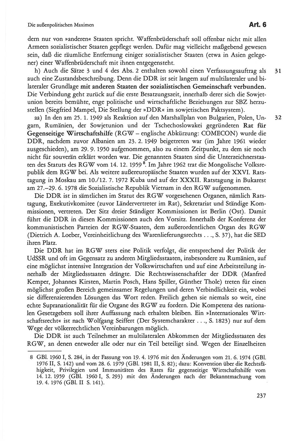 Die sozialistische Verfassung der Deutschen Demokratischen Republik (DDR), Kommentar mit einem Nachtrag 1997, Seite 237 (Soz. Verf. DDR Komm. Nachtr. 1997, S. 237)