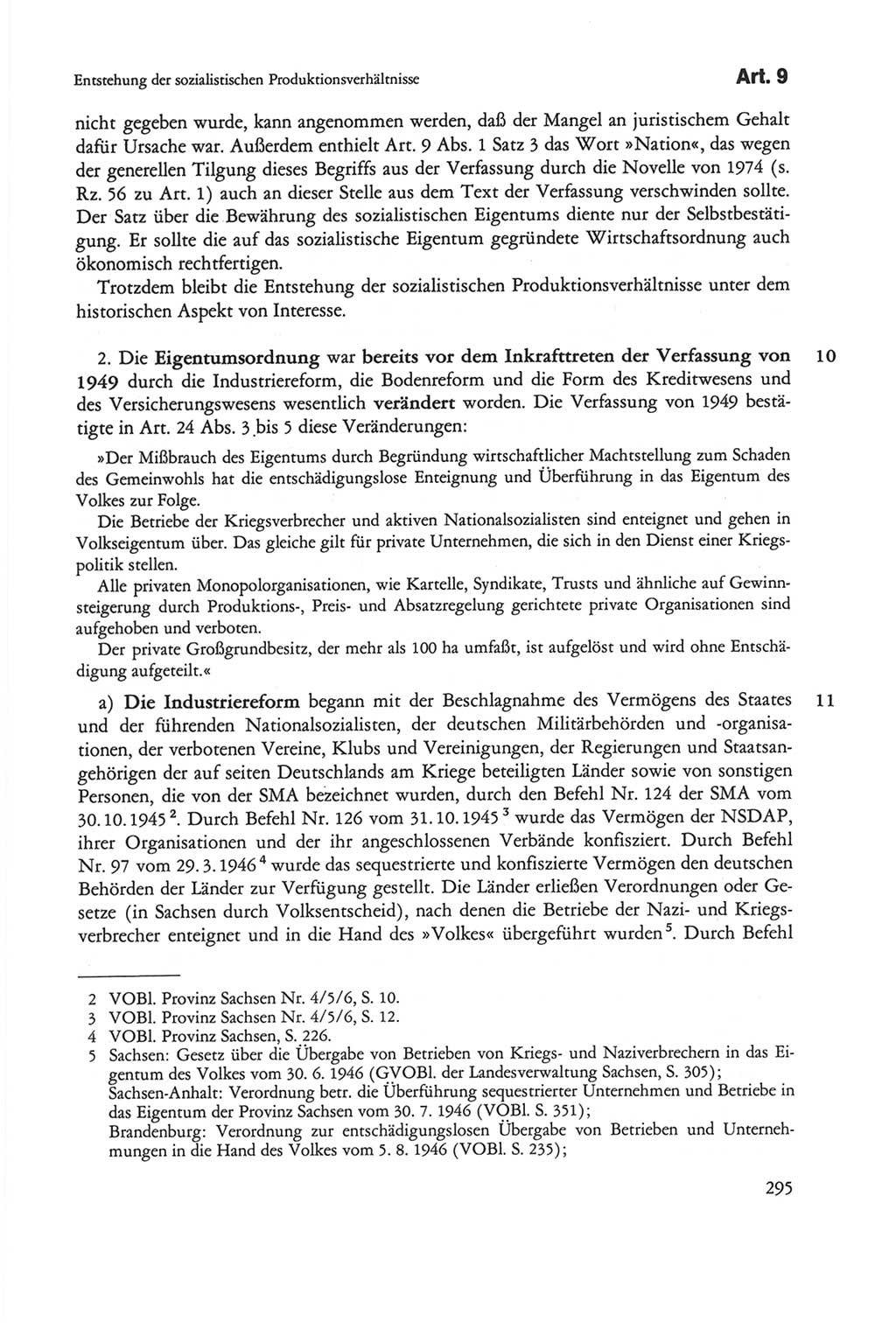 Die sozialistische Verfassung der Deutschen Demokratischen Republik (DDR), Kommentar mit einem Nachtrag 1997, Seite 295 (Soz. Verf. DDR Komm. Nachtr. 1997, S. 295)