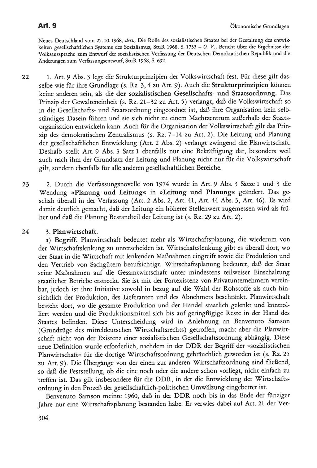 Die sozialistische Verfassung der Deutschen Demokratischen Republik (DDR), Kommentar mit einem Nachtrag 1997, Seite 304 (Soz. Verf. DDR Komm. Nachtr. 1997, S. 304)