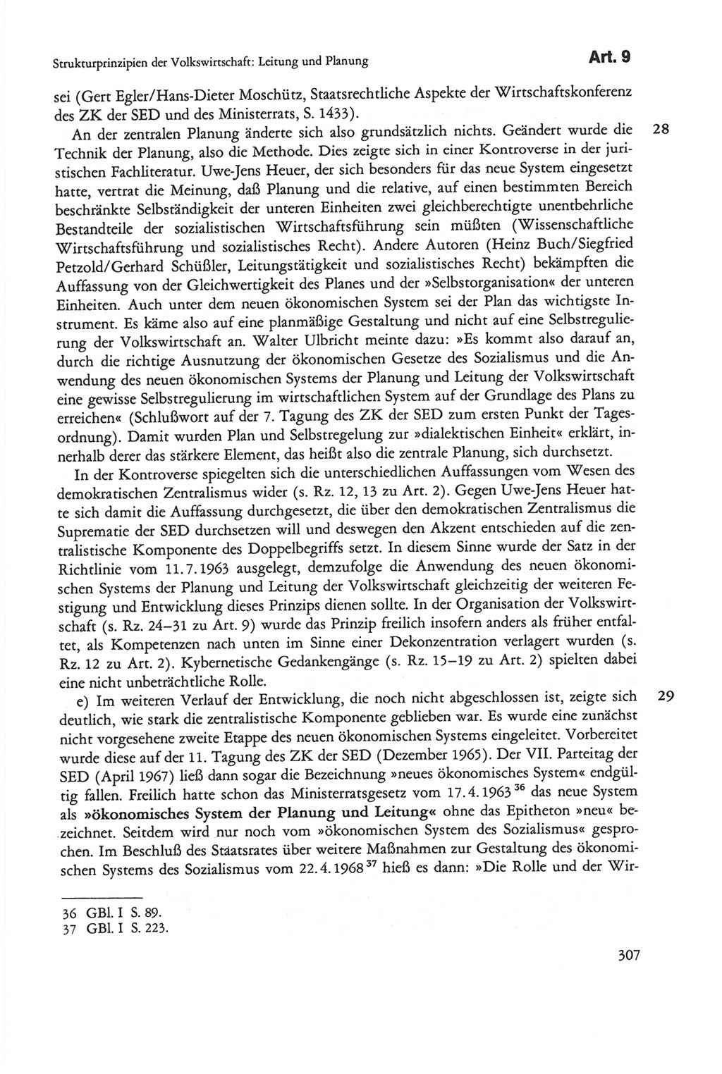 Die sozialistische Verfassung der Deutschen Demokratischen Republik (DDR), Kommentar mit einem Nachtrag 1997, Seite 307 (Soz. Verf. DDR Komm. Nachtr. 1997, S. 307)