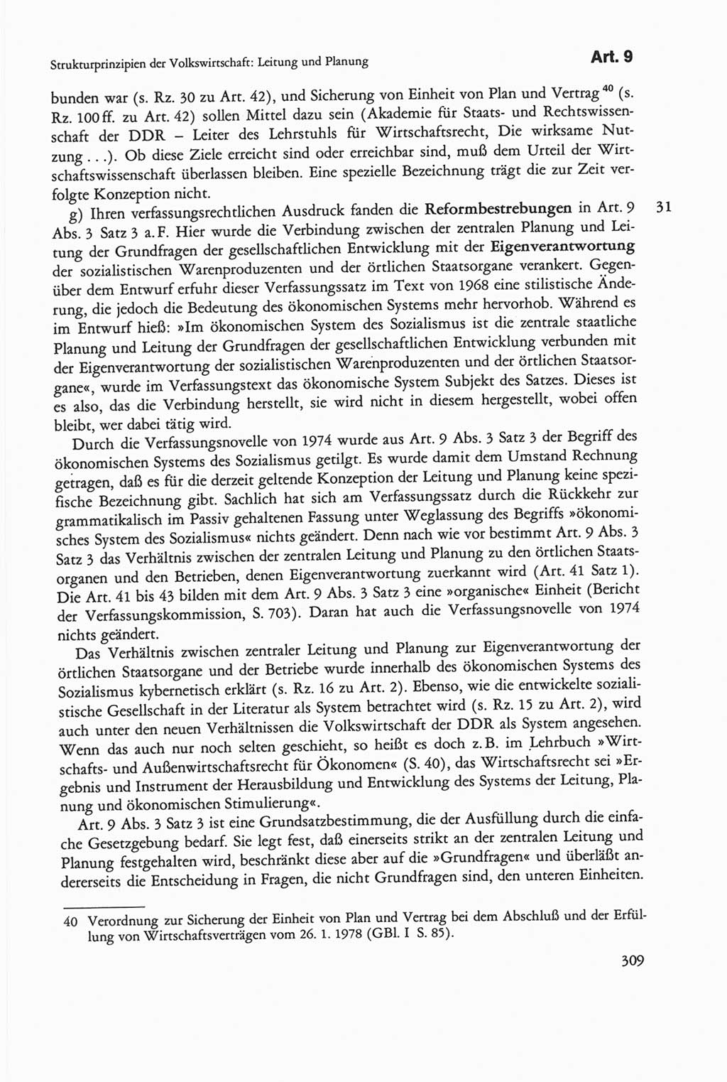 Die sozialistische Verfassung der Deutschen Demokratischen Republik (DDR), Kommentar mit einem Nachtrag 1997, Seite 309 (Soz. Verf. DDR Komm. Nachtr. 1997, S. 309)