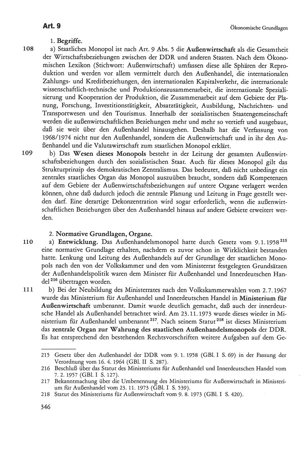 Die sozialistische Verfassung der Deutschen Demokratischen Republik (DDR), Kommentar mit einem Nachtrag 1997, Seite 346 (Soz. Verf. DDR Komm. Nachtr. 1997, S. 346)