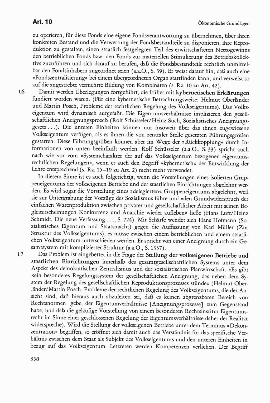 Die sozialistische Verfassung der Deutschen Demokratischen Republik (DDR), Kommentar mit einem Nachtrag 1997, Seite 358 (Soz. Verf. DDR Komm. Nachtr. 1997, S. 358)