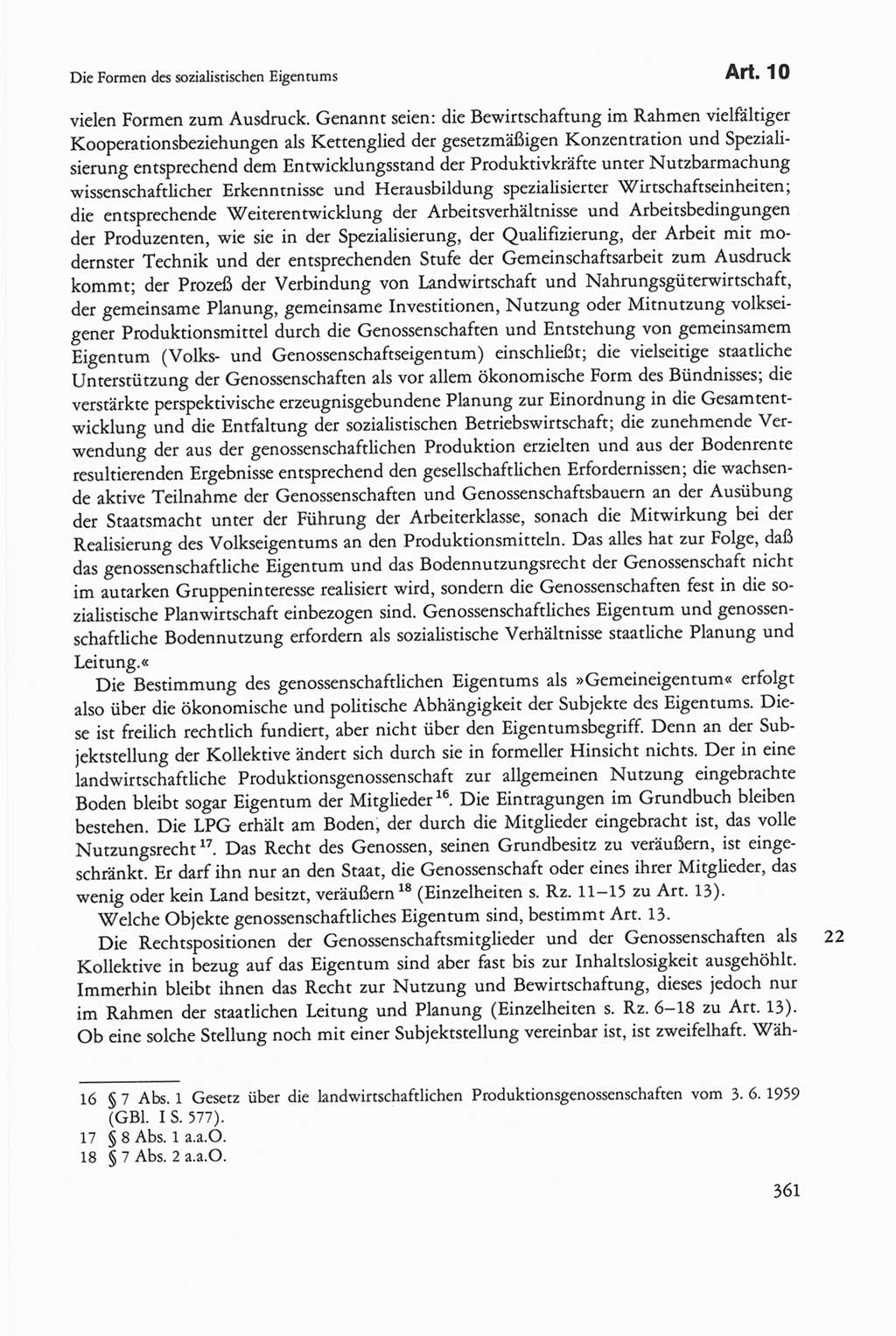 Die sozialistische Verfassung der Deutschen Demokratischen Republik (DDR), Kommentar mit einem Nachtrag 1997, Seite 361 (Soz. Verf. DDR Komm. Nachtr. 1997, S. 361)