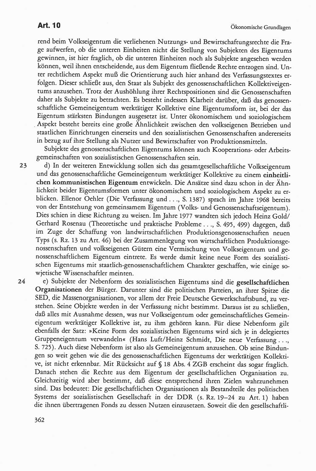 Die sozialistische Verfassung der Deutschen Demokratischen Republik (DDR), Kommentar mit einem Nachtrag 1997, Seite 362 (Soz. Verf. DDR Komm. Nachtr. 1997, S. 362)