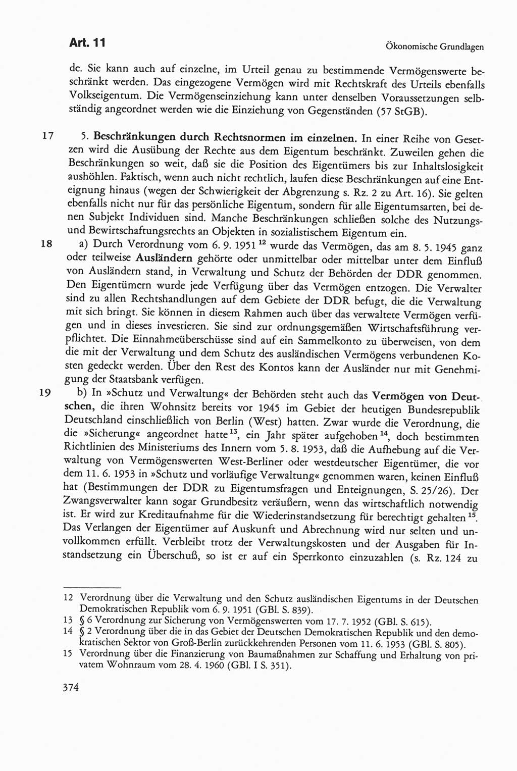 Die sozialistische Verfassung der Deutschen Demokratischen Republik (DDR), Kommentar mit einem Nachtrag 1997, Seite 374 (Soz. Verf. DDR Komm. Nachtr. 1997, S. 374)