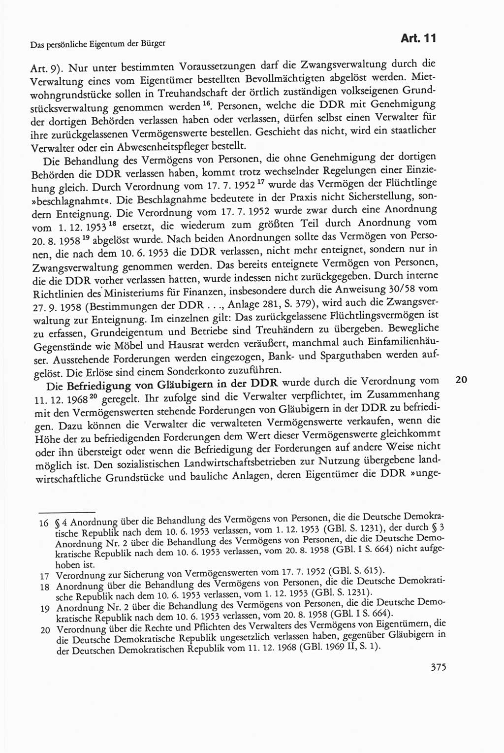 Die sozialistische Verfassung der Deutschen Demokratischen Republik (DDR), Kommentar mit einem Nachtrag 1997, Seite 375 (Soz. Verf. DDR Komm. Nachtr. 1997, S. 375)