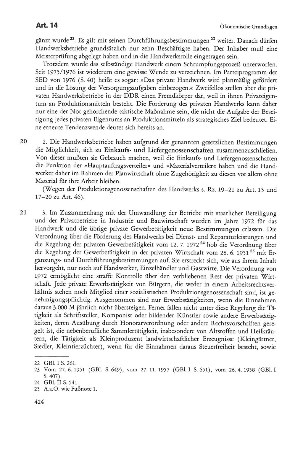 Die sozialistische Verfassung der Deutschen Demokratischen Republik (DDR), Kommentar mit einem Nachtrag 1997, Seite 424 (Soz. Verf. DDR Komm. Nachtr. 1997, S. 424)