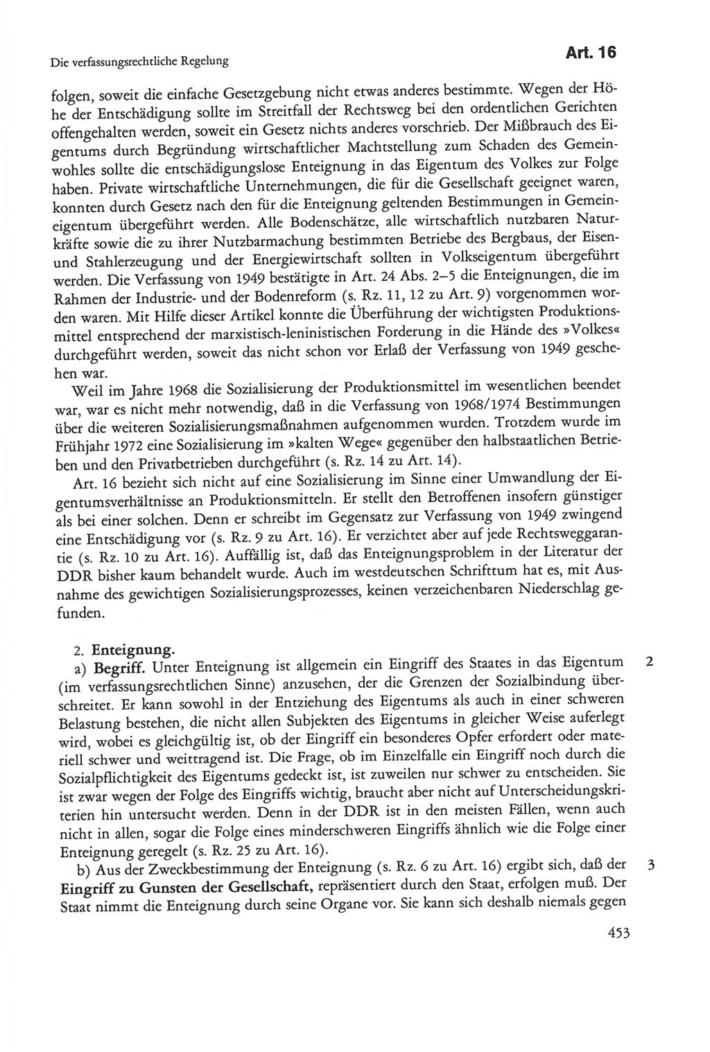 Die sozialistische Verfassung der Deutschen Demokratischen Republik (DDR), Kommentar mit einem Nachtrag 1997, Seite 453 (Soz. Verf. DDR Komm. Nachtr. 1997, S. 453)