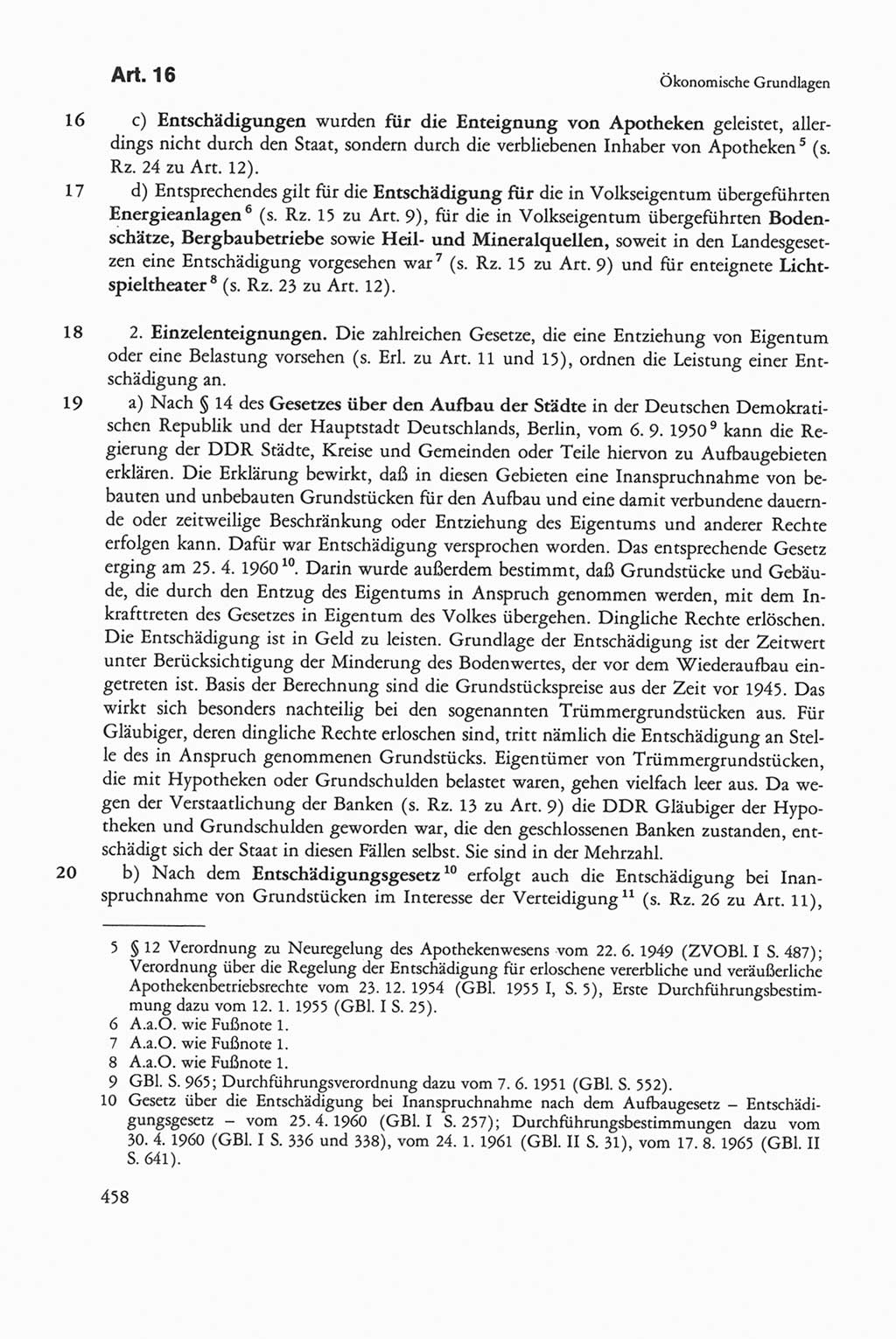 Die sozialistische Verfassung der Deutschen Demokratischen Republik (DDR), Kommentar mit einem Nachtrag 1997, Seite 458 (Soz. Verf. DDR Komm. Nachtr. 1997, S. 458)