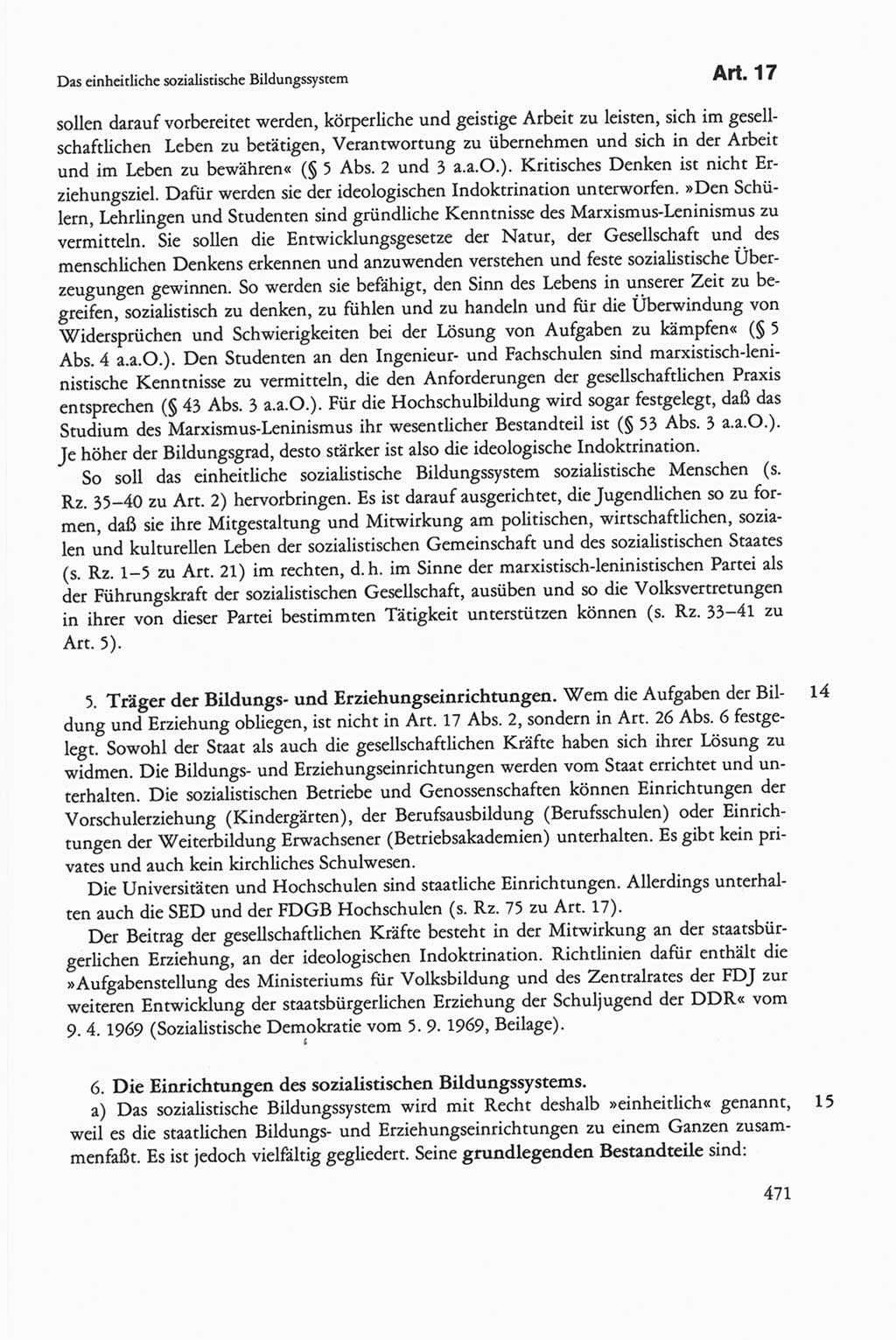 Die sozialistische Verfassung der Deutschen Demokratischen Republik (DDR), Kommentar mit einem Nachtrag 1997, Seite 471 (Soz. Verf. DDR Komm. Nachtr. 1997, S. 471)