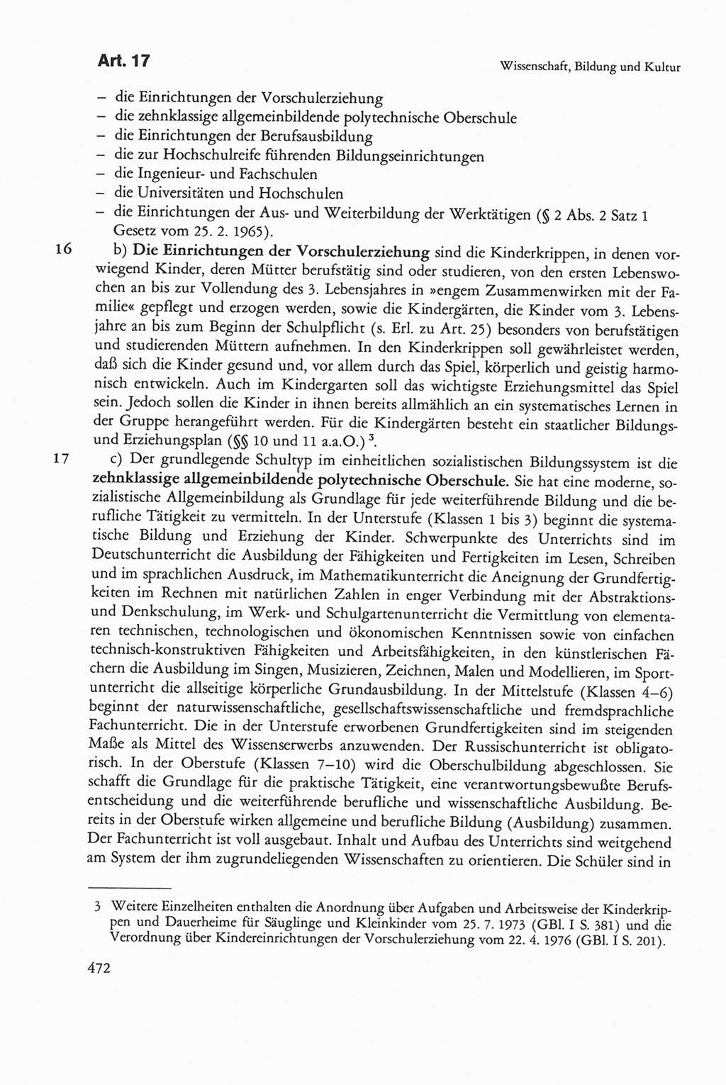 Die sozialistische Verfassung der Deutschen Demokratischen Republik (DDR), Kommentar mit einem Nachtrag 1997, Seite 472 (Soz. Verf. DDR Komm. Nachtr. 1997, S. 472)