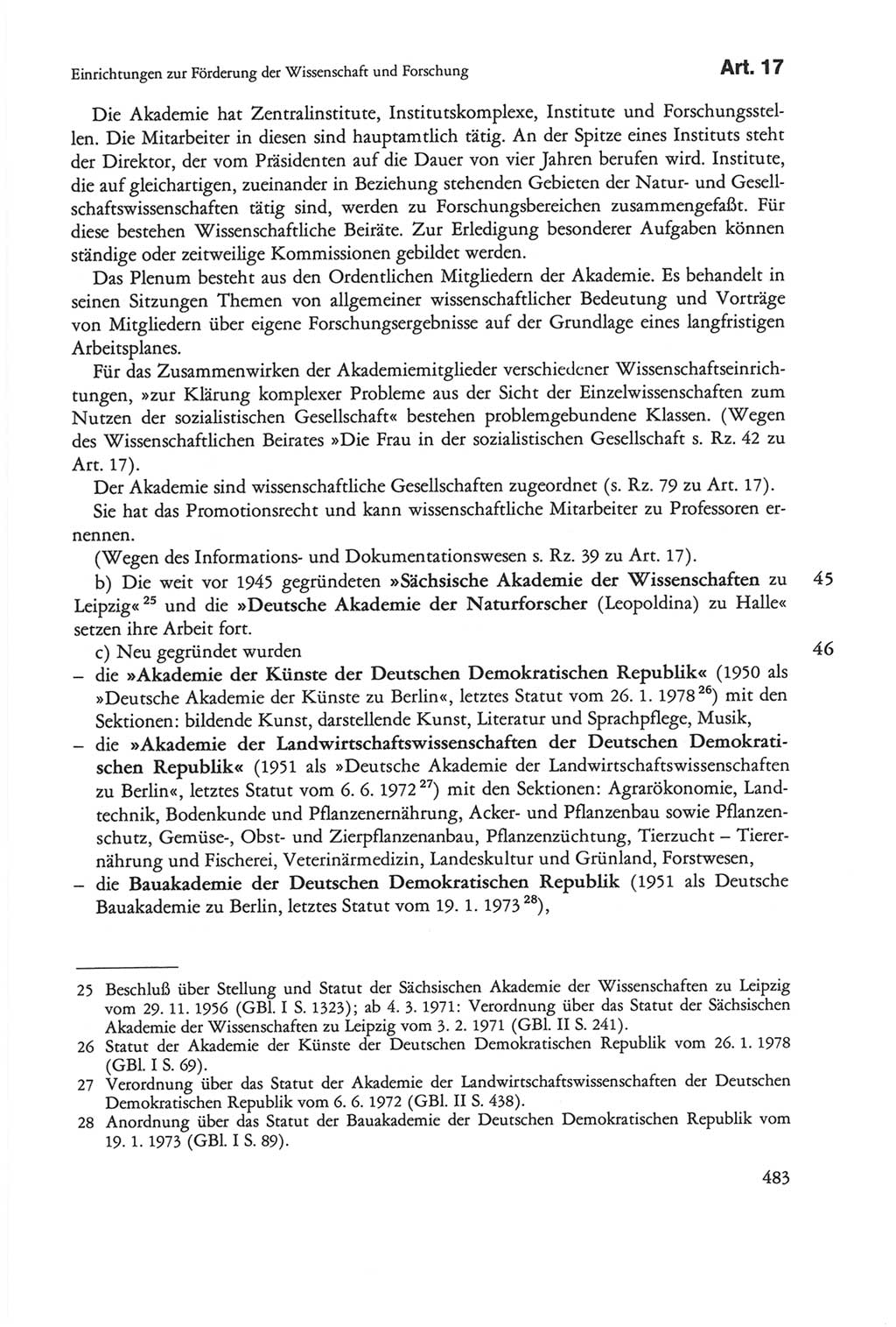 Die sozialistische Verfassung der Deutschen Demokratischen Republik (DDR), Kommentar mit einem Nachtrag 1997, Seite 483 (Soz. Verf. DDR Komm. Nachtr. 1997, S. 483)