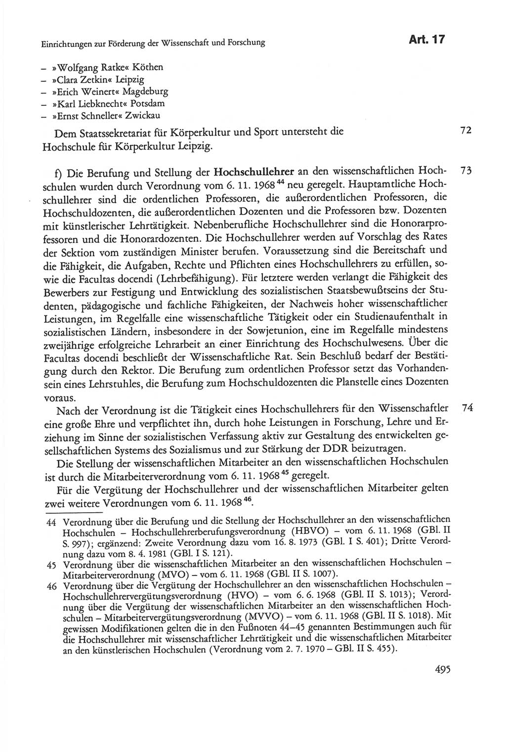 Die sozialistische Verfassung der Deutschen Demokratischen Republik (DDR), Kommentar mit einem Nachtrag 1997, Seite 495 (Soz. Verf. DDR Komm. Nachtr. 1997, S. 495)