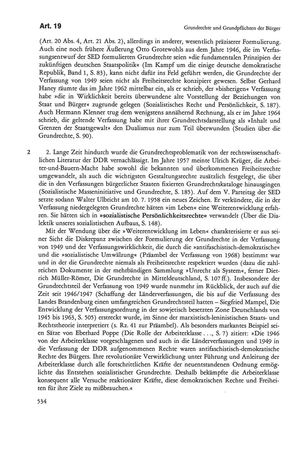 Die sozialistische Verfassung der Deutschen Demokratischen Republik (DDR), Kommentar mit einem Nachtrag 1997, Seite 534 (Soz. Verf. DDR Komm. Nachtr. 1997, S. 534)