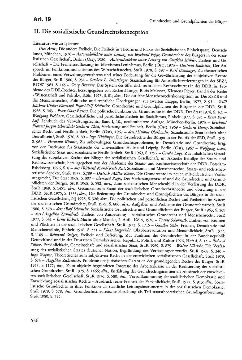 Die sozialistische Verfassung der Deutschen Demokratischen Republik (DDR), Kommentar mit einem Nachtrag 1997, Seite 536 (Soz. Verf. DDR Komm. Nachtr. 1997, S. 536)