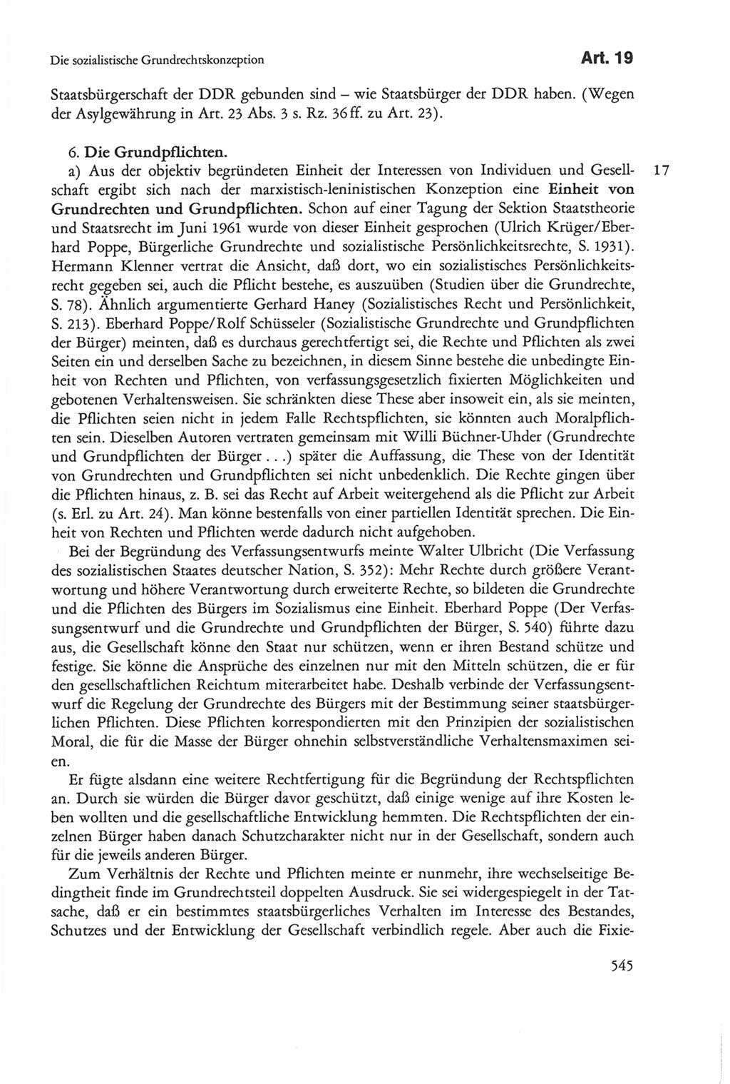 Die sozialistische Verfassung der Deutschen Demokratischen Republik (DDR), Kommentar mit einem Nachtrag 1997, Seite 545 (Soz. Verf. DDR Komm. Nachtr. 1997, S. 545)