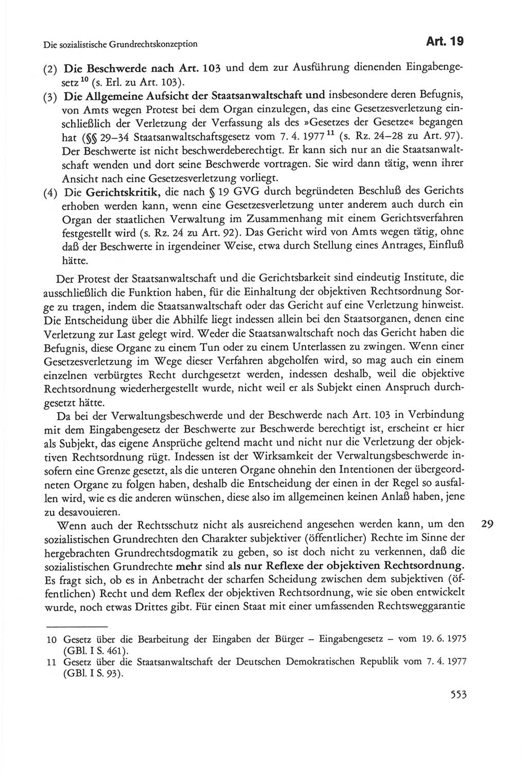 Die sozialistische Verfassung der Deutschen Demokratischen Republik (DDR), Kommentar mit einem Nachtrag 1997, Seite 553 (Soz. Verf. DDR Komm. Nachtr. 1997, S. 553)