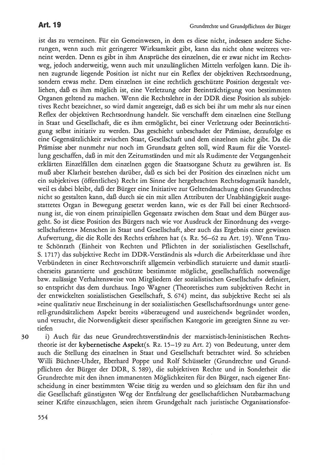 Die sozialistische Verfassung der Deutschen Demokratischen Republik (DDR), Kommentar mit einem Nachtrag 1997, Seite 554 (Soz. Verf. DDR Komm. Nachtr. 1997, S. 554)