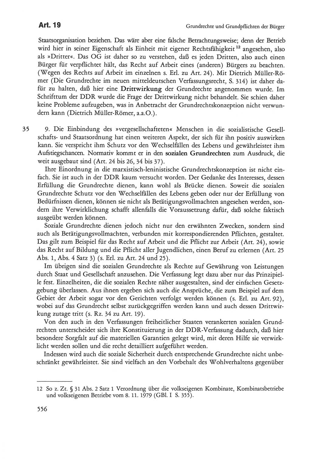 Die sozialistische Verfassung der Deutschen Demokratischen Republik (DDR), Kommentar mit einem Nachtrag 1997, Seite 556 (Soz. Verf. DDR Komm. Nachtr. 1997, S. 556)